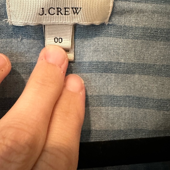 Striped Popover J. Crew Chambray Color Blouse - Picture 6 of 6